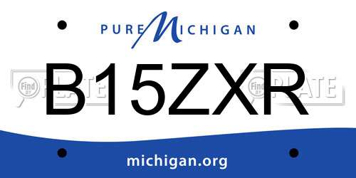 B15ZXR Michigan License Plate