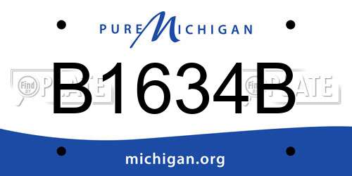 B1634B Michigan License Plate