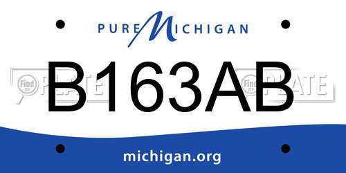 B163AB Michigan License Plate
