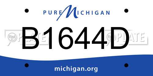 B1644D Michigan License Plate