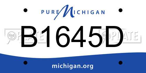 B1645D Michigan License Plate