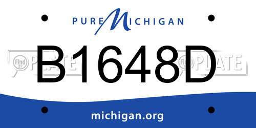 B1648D Michigan License Plate