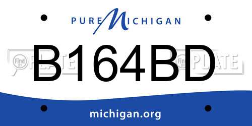 B164BD Michigan License Plate
