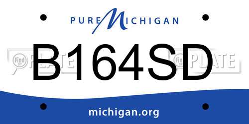 B164SD Michigan License Plate