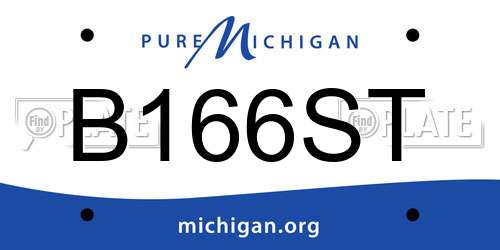 B166ST Michigan License Plate