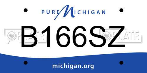 B166SZ Michigan License Plate
