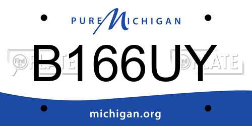 B166UY Michigan License Plate