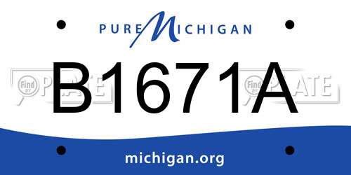 B1671A Michigan License Plate