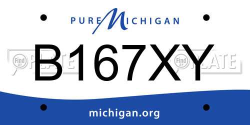 B167XY Michigan License Plate