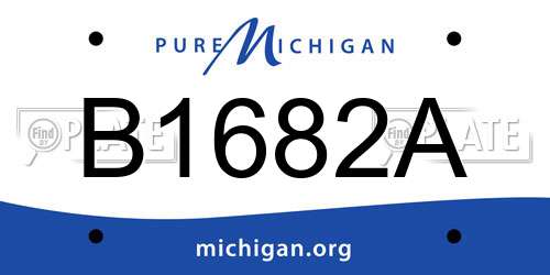 B1682A Michigan License Plate
