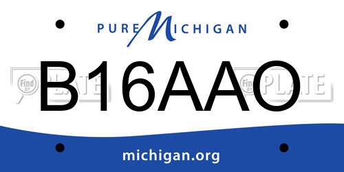 B16AAO Michigan License Plate