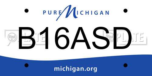 B16ASD Michigan License Plate