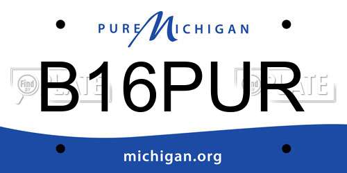 B16PUR Michigan License Plate