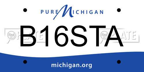 B16STA Michigan License Plate