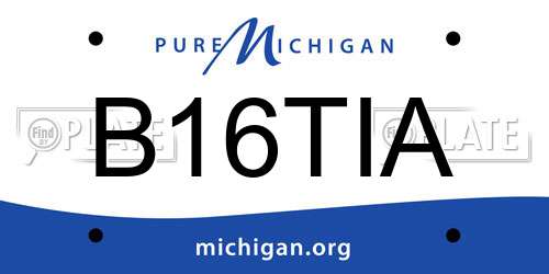 B16TIA Michigan License Plate