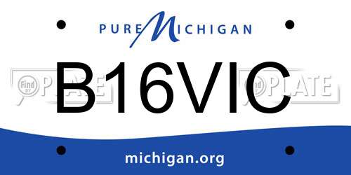 B16VIC Michigan License Plate