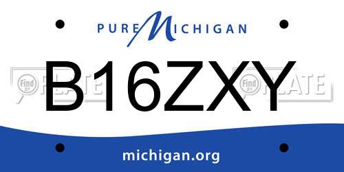 B16ZXY Michigan License Plate