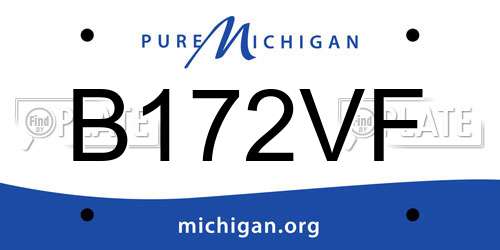 B172VF Michigan License Plate