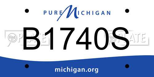 B1740S Michigan License Plate