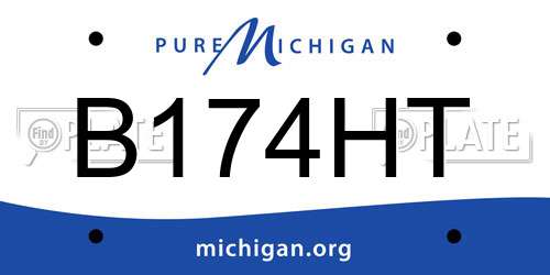 B174HT Michigan License Plate