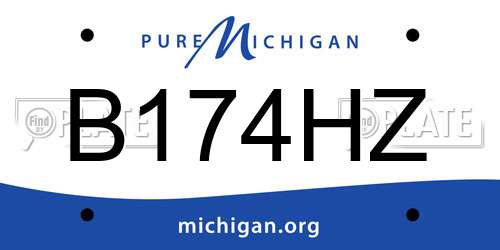 B174HZ Michigan License Plate