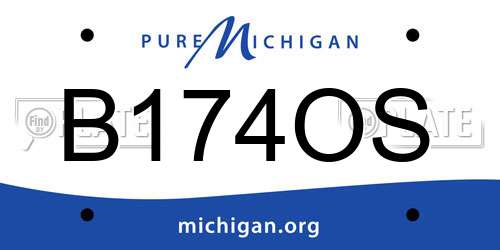B174OS Michigan License Plate