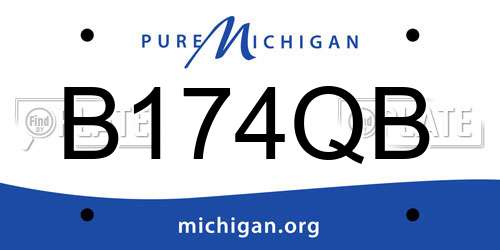 B174QB Michigan License Plate