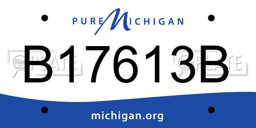 B17613B Michigan License Plate
