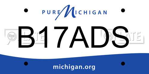 B17ADS Michigan License Plate