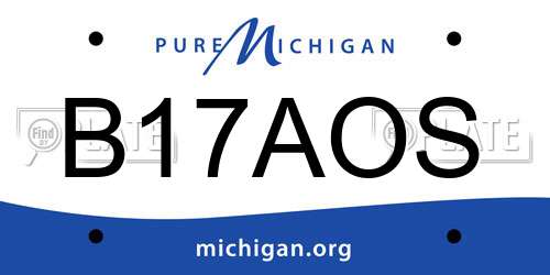 B17AOS Michigan License Plate