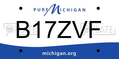 B17ZVF Michigan License Plate