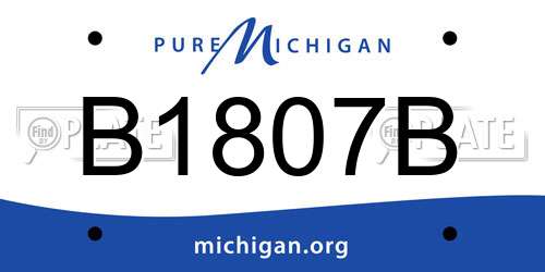 B1807B Michigan License Plate
