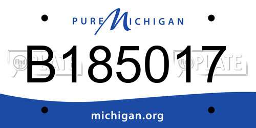 B185017 Michigan License Plate