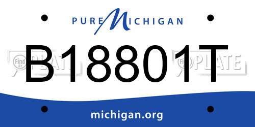 B18801T Michigan License Plate
