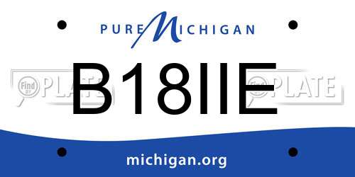 B18IIE Michigan License Plate