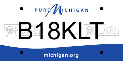 B18KLT Michigan License Plate