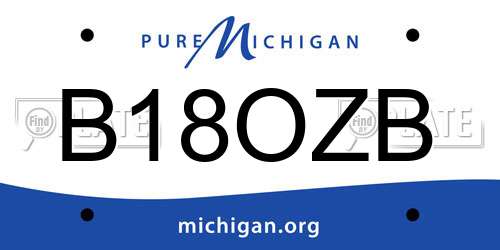 B18OZB Michigan License Plate