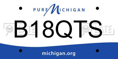 B18QTS Michigan License Plate