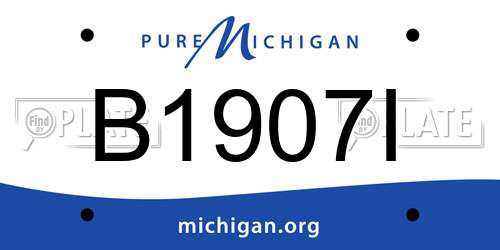 B1907I Michigan License Plate