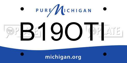 B19OTI Michigan License Plate