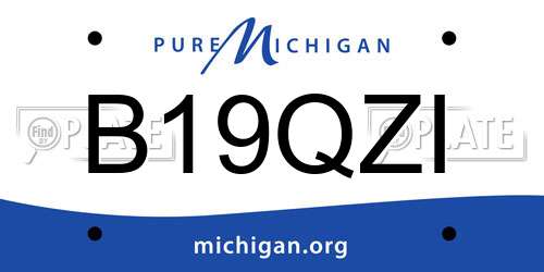 B19QZI Michigan License Plate