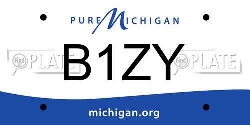 B1ZY Michigan License Plate