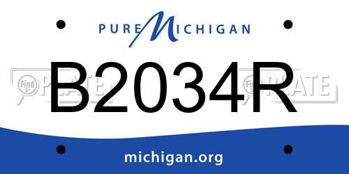 B2034R Michigan License Plate