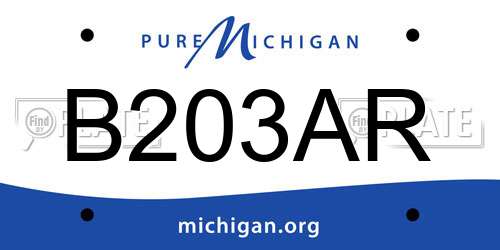 B203AR Michigan License Plate