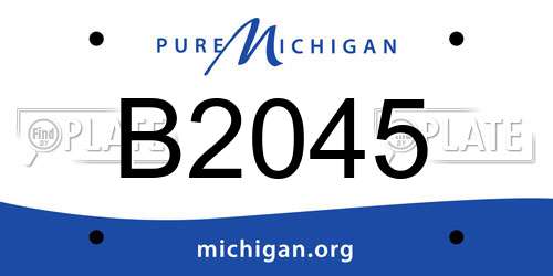 B2045 Michigan License Plate