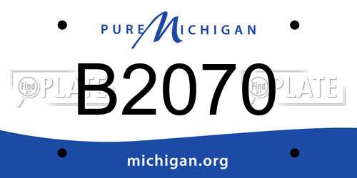B2070 Michigan License Plate