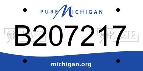 B207217 Michigan License Plate