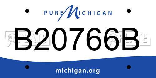 B20766B Michigan License Plate