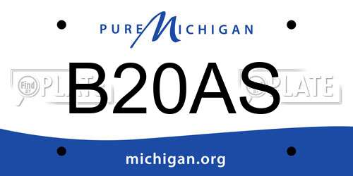 B20AS Michigan License Plate