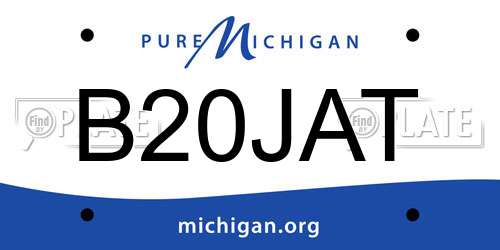 B20JAT Michigan License Plate